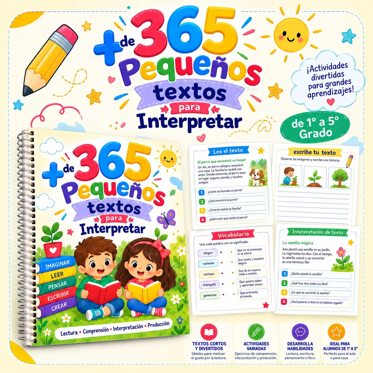 Portada del cuaderno Más de 365 Pequeños Textos para Interpretar