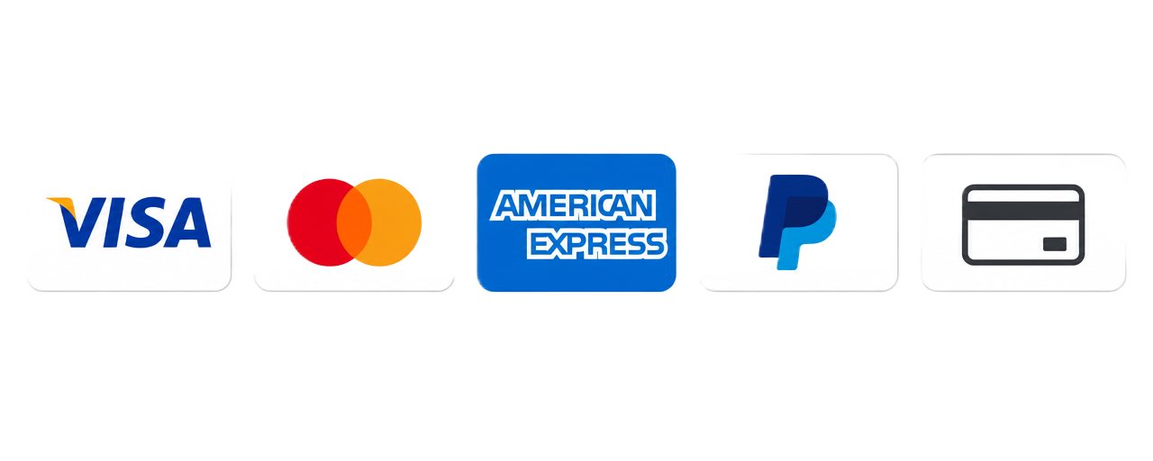 Métodos de pago aceptados: Visa, Mastercard, American Express, PayPal y tarjeta de débito